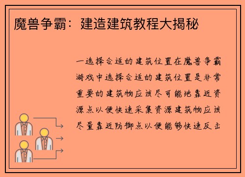 魔兽争霸：建造建筑教程大揭秘